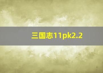 三国志11pk2.2