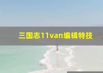 三国志11van编辑特技