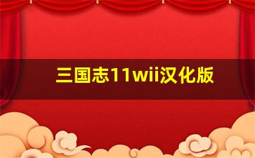 三国志11wii汉化版