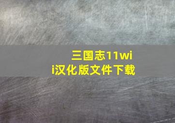 三国志11wii汉化版文件下载