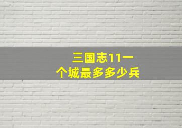 三国志11一个城最多多少兵