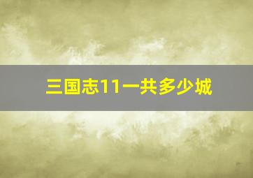 三国志11一共多少城