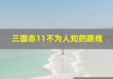 三国志11不为人知的路线