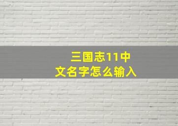 三国志11中文名字怎么输入