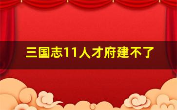 三国志11人才府建不了