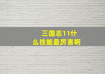 三国志11什么技能最厉害啊