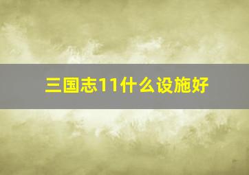 三国志11什么设施好