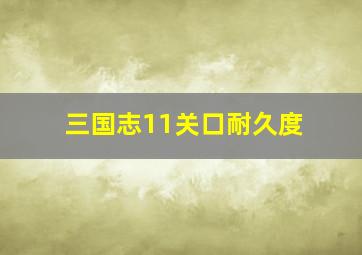 三国志11关口耐久度