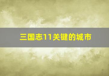 三国志11关键的城市