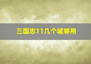 三国志11几个城够用