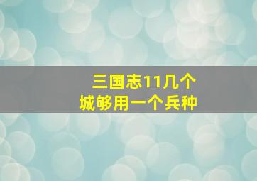 三国志11几个城够用一个兵种