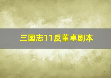 三国志11反董卓剧本