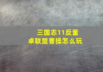 三国志11反董卓联盟曹操怎么玩