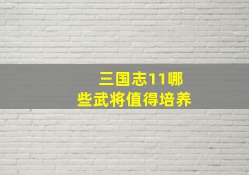 三国志11哪些武将值得培养