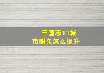 三国志11城市耐久怎么提升