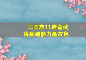 三国志11培育武将基础能力是灰色