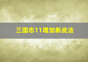 三国志11增加新战法