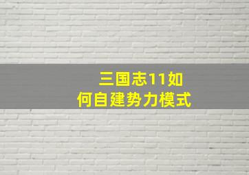 三国志11如何自建势力模式