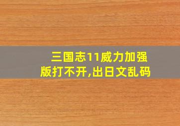 三国志11威力加强版打不开,出日文乱码