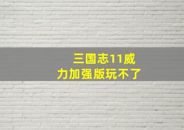 三国志11威力加强版玩不了