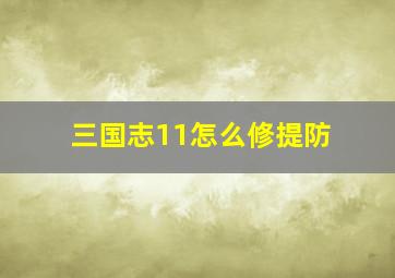 三国志11怎么修提防