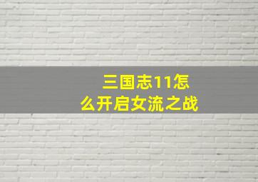 三国志11怎么开启女流之战