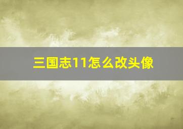 三国志11怎么改头像