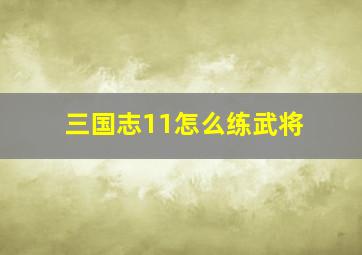 三国志11怎么练武将