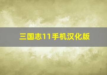 三国志11手机汉化版