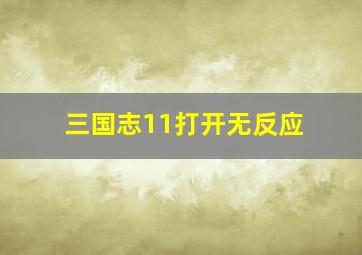 三国志11打开无反应