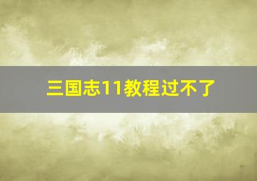 三国志11教程过不了