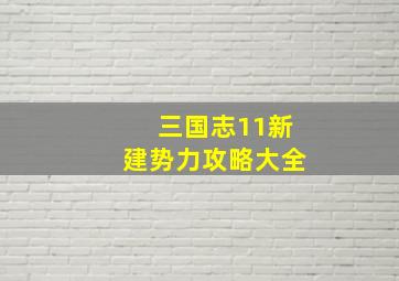 三国志11新建势力攻略大全