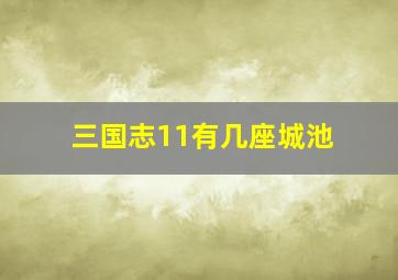 三国志11有几座城池