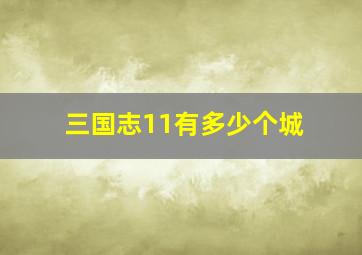 三国志11有多少个城