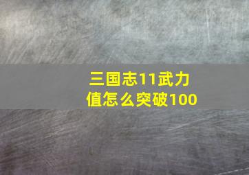 三国志11武力值怎么突破100