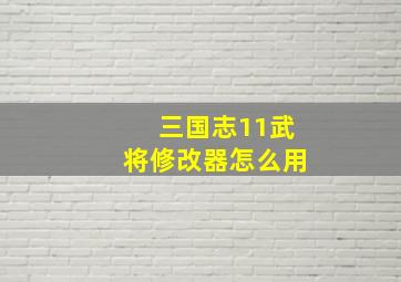 三国志11武将修改器怎么用