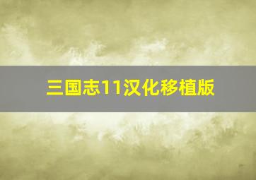 三国志11汉化移植版