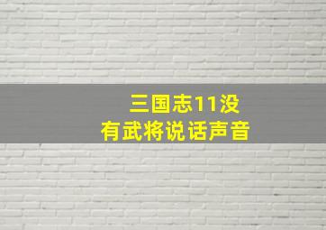 三国志11没有武将说话声音