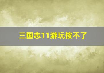 三国志11游玩按不了