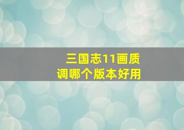 三国志11画质调哪个版本好用