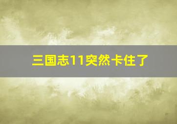 三国志11突然卡住了