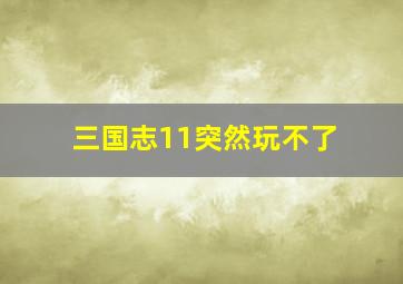 三国志11突然玩不了