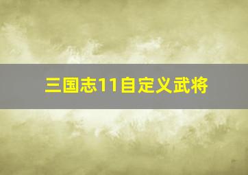 三国志11自定义武将