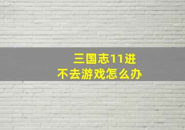 三国志11进不去游戏怎么办