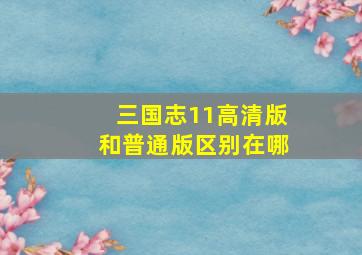 三国志11高清版和普通版区别在哪