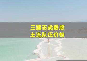 三国志战略版主流队伍价格