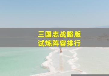 三国志战略版试炼阵容排行