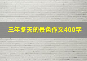 三年冬天的景色作文400字