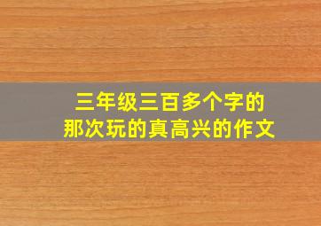 三年级三百多个字的那次玩的真高兴的作文