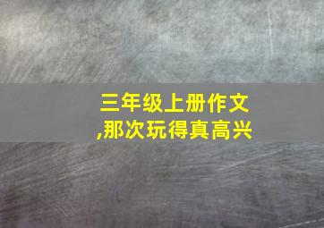 三年级上册作文,那次玩得真高兴